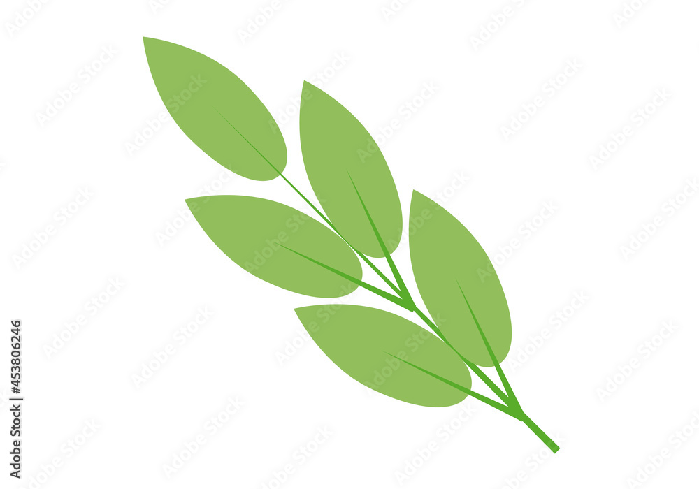 Icono de ramas verdes en fondo blanco.