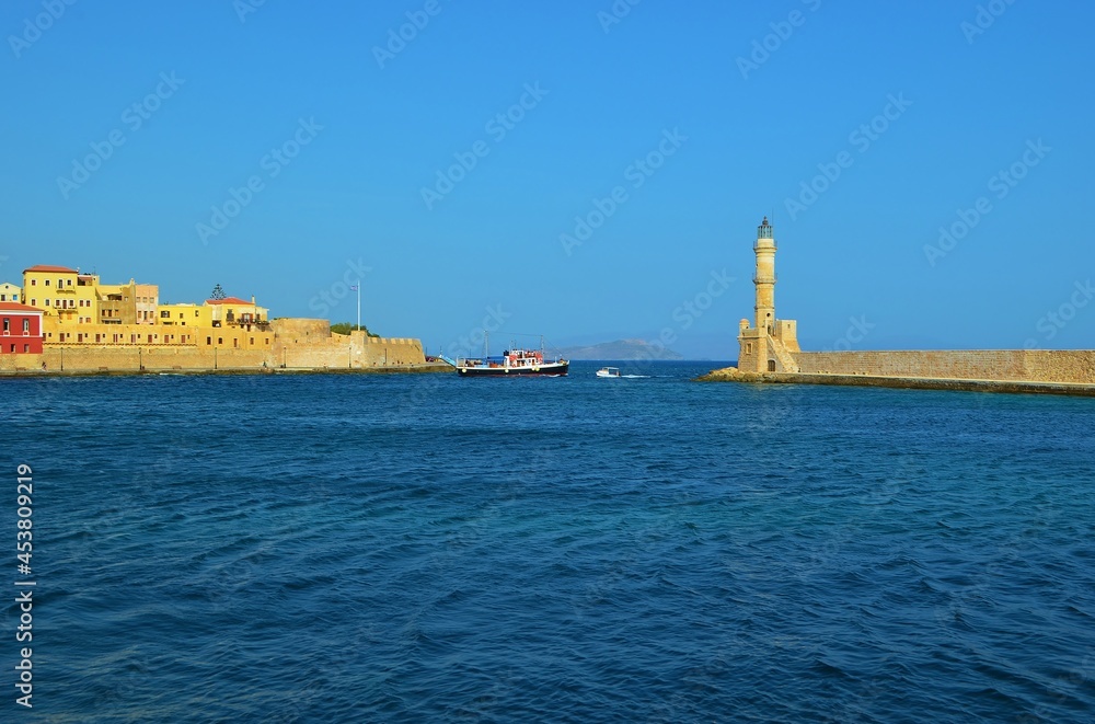 harbor in the old town of Chania, Crete, Greece