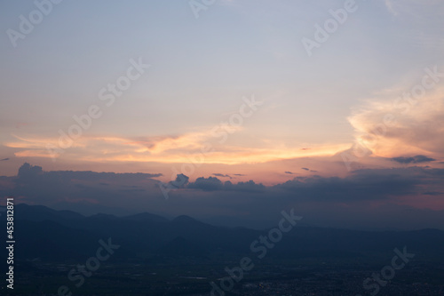 Sky at dusk in Japan