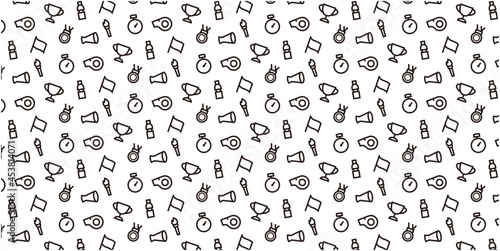 Sports competition icon pattern background for website or wrapping paper (Monotone version)