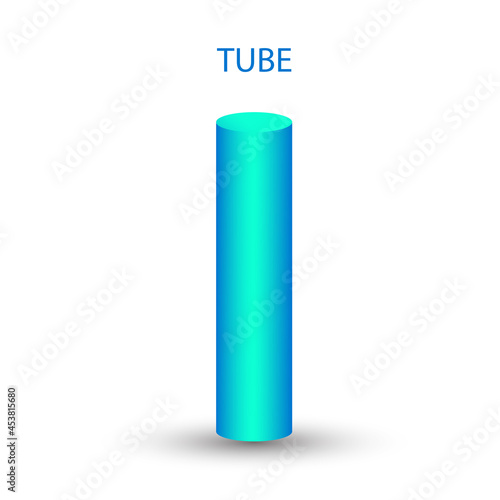 Wallpaper Mural Blue tube with gradients and shadow for game, icon, package design, logo, mobile, ui, web, education. 3D elongated cylinder on a white background. Geometric figures for your design. Torontodigital.ca