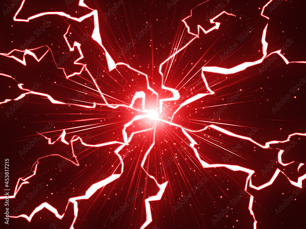 赤色の雷の背景 Stock Illustration Adobe Stock