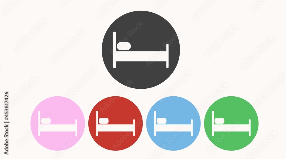 Bed Icon. Vector flat editable isolated illustration of a bed sign Bed Icon. Vector flat editable isolated illustration of a bed sign