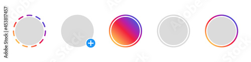 Set of social media live stories user icon avatar frame