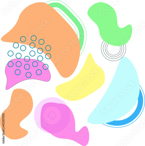 Abstract funny cartoon color texture for doodle geometric background. Vector trend shape for brochure cover design