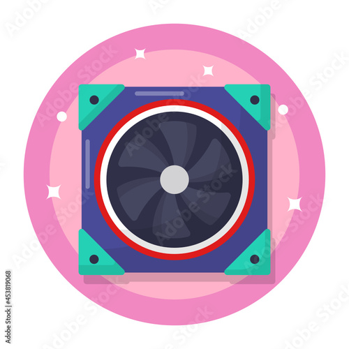 gaming rgb cooling fan Concept, Video Graphics Card Water Cooler Radiator Vector Icon Design, Esports or mind sport Symbol, Electronic sports Equipment Sign, Video gaming hardware Stock illustration