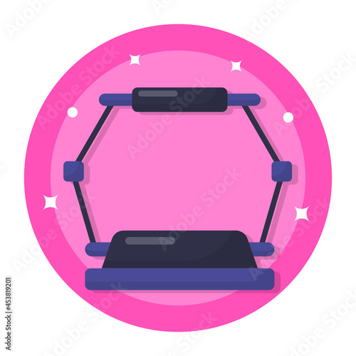 360 gaming treadmill Concept, vr playstation Vector Icon Design, Esports or mind sport Symbol, Electronic sports Equipment Sign, Video gaming hardware Stock illustration