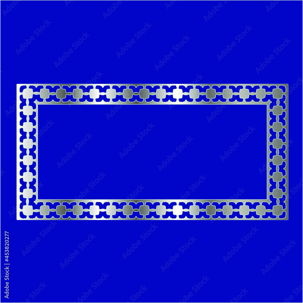 silver frame for design template. Elegant element for design in Eastern style, place for text.on a blue background. Lace vector illustration for invitations and greeting cards. silver frame for design template. Elegant element for design in Eastern style, place for text.on a blue background. Lace vector illustration for invitations and greeting cards.