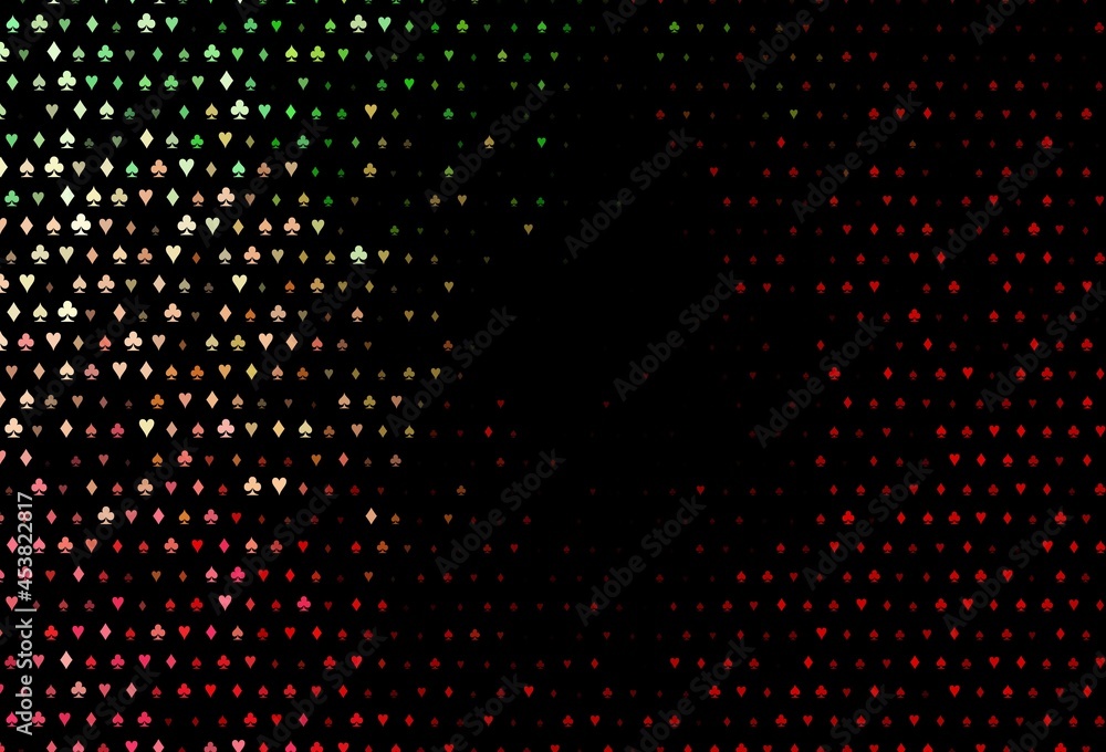 Dark green, red vector layout with elements of cards.