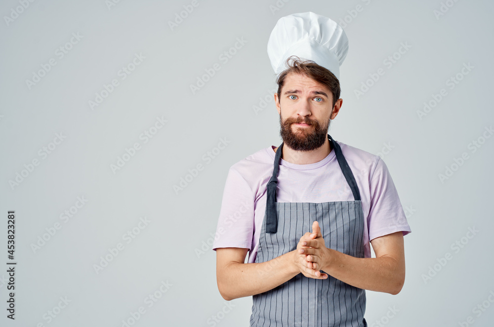 bearded man in apron professional cooking restaurants bearded man in apron professional cooking restaurants