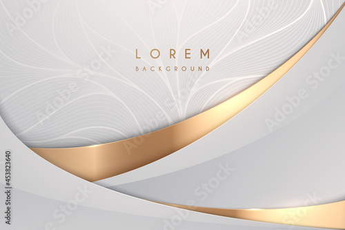 Abstract white and gold luxury background