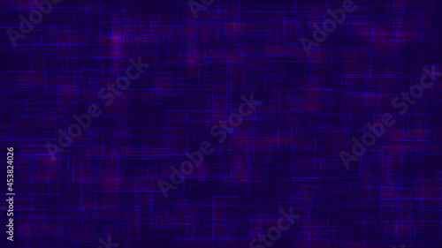 Abstract geometric background of blue lines with red tint on dark background. Vector illustration.