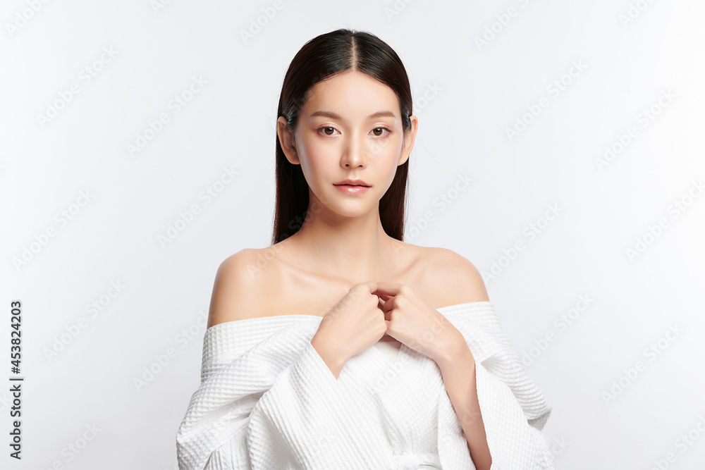 Beautiful young asian woman with clean fresh skin on white background, Face care, Facial treatment, Cosmetology, beauty and spa, Asian women portrait. Beautiful young asian woman with clean fresh skin on white background, Face care, Facial treatment, Cosmetology, beauty and spa, Asian women portrait.