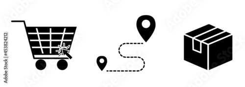 Click and collect concept. Clipart image isolated on white background
