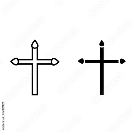 Christian cross vector icon. religion illustration sign. creed symbol. confession logo.