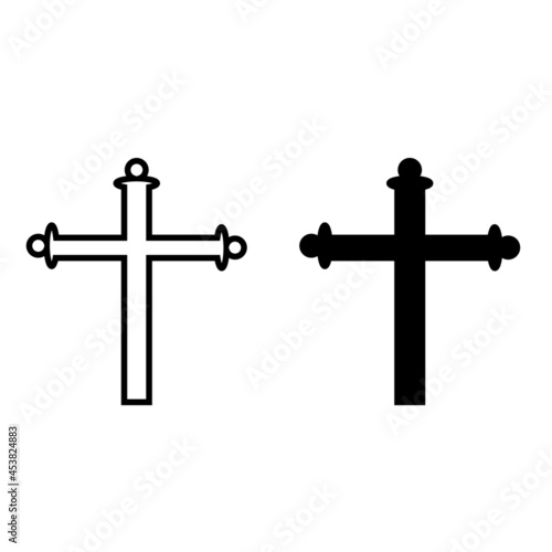 Christian cross vector icon. religion illustration sign. creed symbol. confession logo.