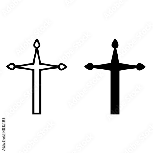 Christian cross vector icon. religion illustration sign. creed symbol. confession logo.