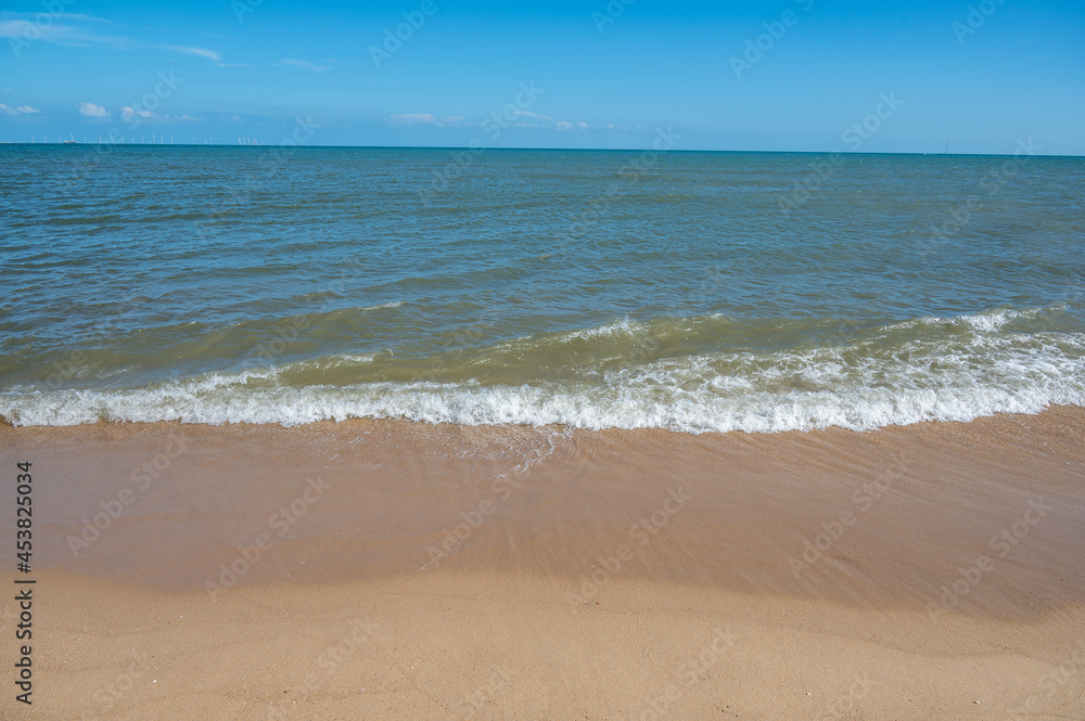 Summer beach, sea, and waves