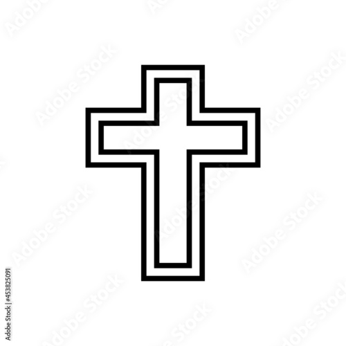 Christian cross vector icon. religion illustration sign. creed symbol. confession logo.