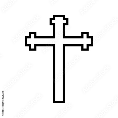 Christian cross vector icon. religion illustration sign. creed symbol. confession logo.