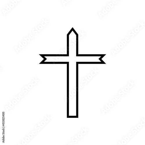 Christian cross vector icon. religion illustration sign. creed symbol. confession logo.