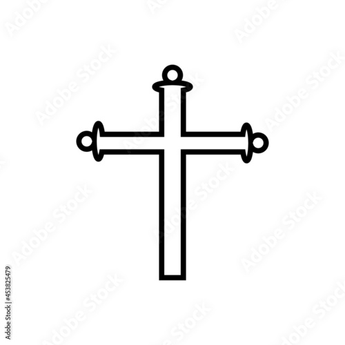 Christian cross vector icon. religion illustration sign. creed symbol. confession logo.