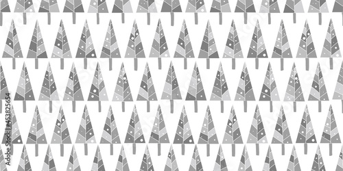 Tree background. Seamless pattern.Vector. 木々のパターン