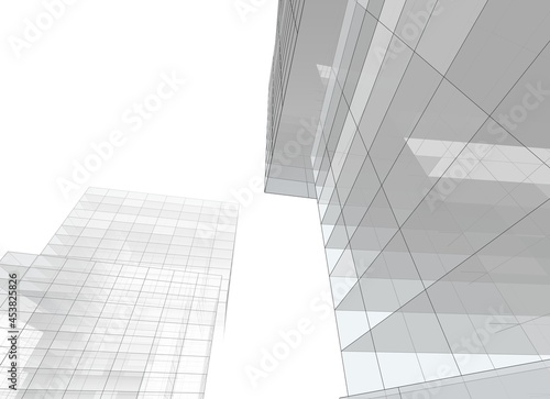 abstract architecture 3d rendering