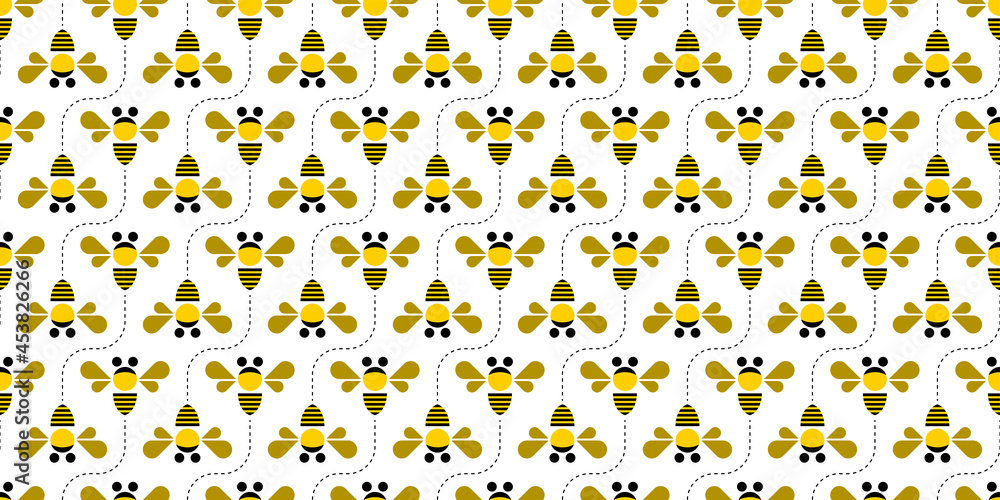 Bee Illustration Background Seamless Pattern Vector 蜂イラストのパターン Stock Vector Adobe Stock Bee Illustration Background Seamless Pattern Vector 蜂イラストのパターン Stock Vector Adobe Stock