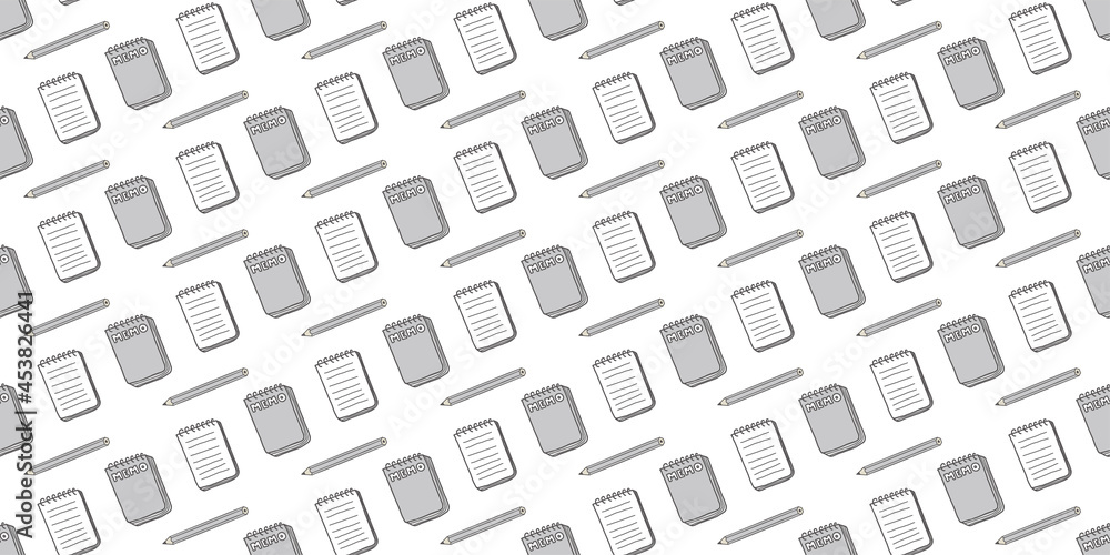 Notepad illustration background. Seamless pattern.Vector. メモ帳のパターン Notepad illustration background. Seamless pattern.Vector. メモ帳のパターン