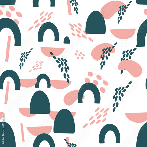 Abstract geometric, natural shapes in a minimalistic Scandinavian style.