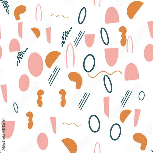 Abstract geometric, natural shapes in a minimalistic Scandinavian style.