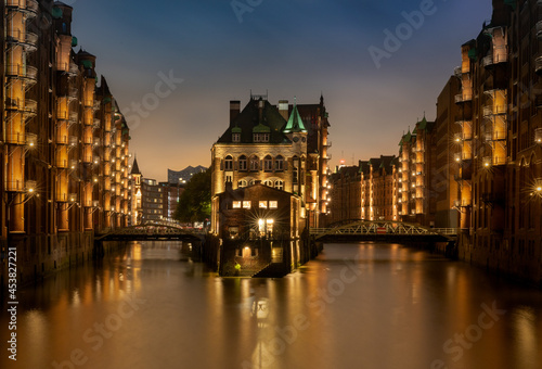 Old city of Hamburg  Germany  by evening