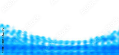 Abstract blue halftone wavy line.