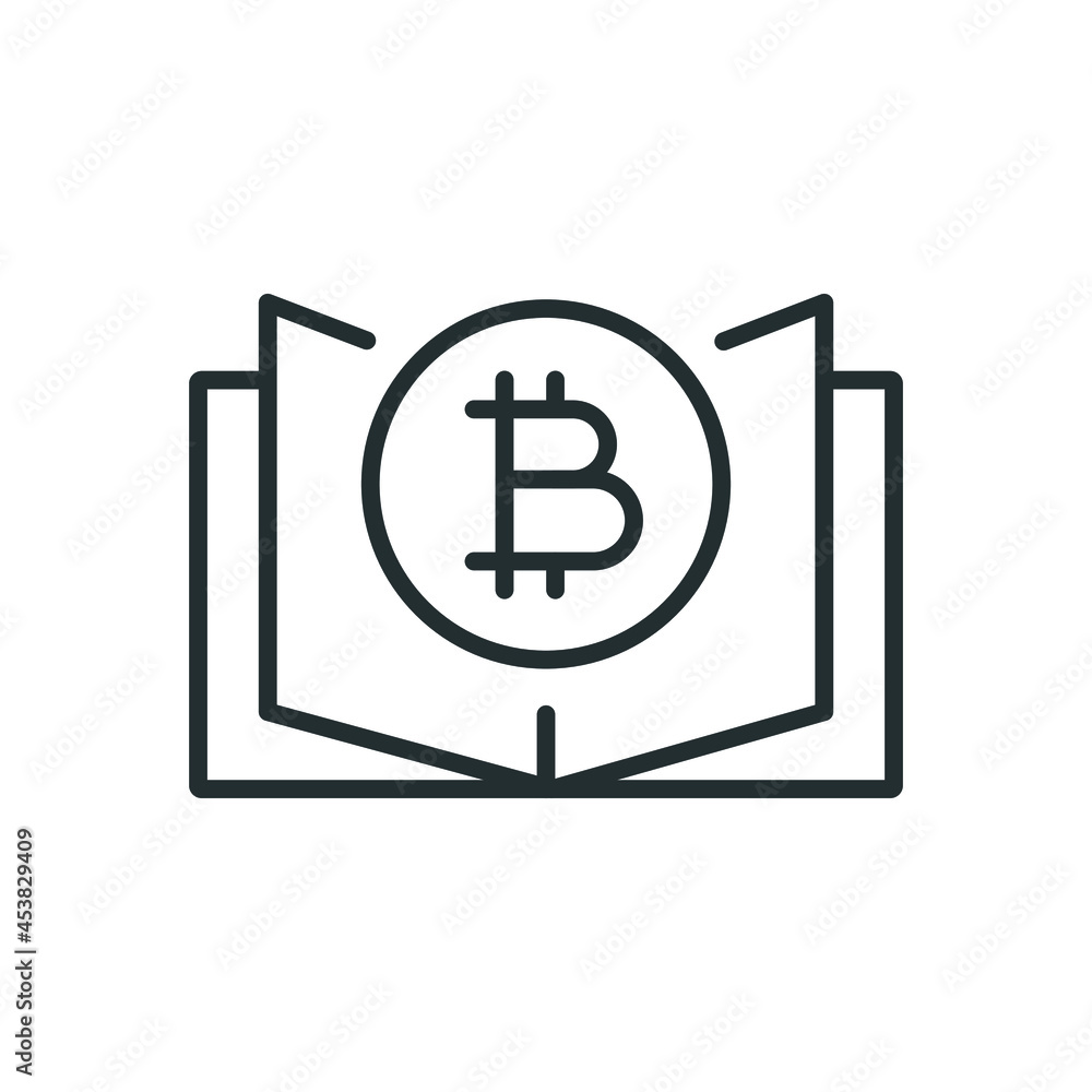 Cryptocurrency linear icon. Bookstore. Thin line customizable illustration. Contour symbol. Vector isolated outline drawing. Editable stroke Cryptocurrency linear icon. Bookstore. Thin line customizable illustration. Contour symbol. Vector isolated outline drawing. Editable stroke