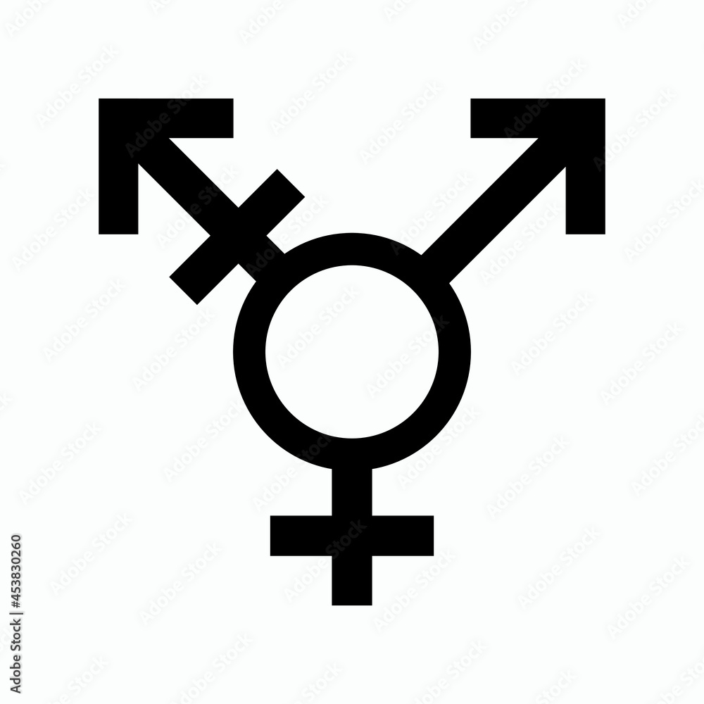 Fototapeta premium Transgender male with Woman Icon Flat Style Isolated Vector Illustration
