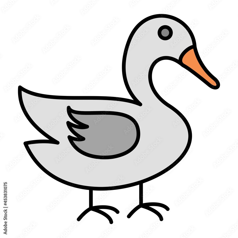 Vector Swan Filled Outline Icon Design Vector Swan Filled Outline Icon Design