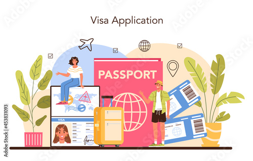 Tourism specialist concept. Travel agent selling tour, cruise, airway