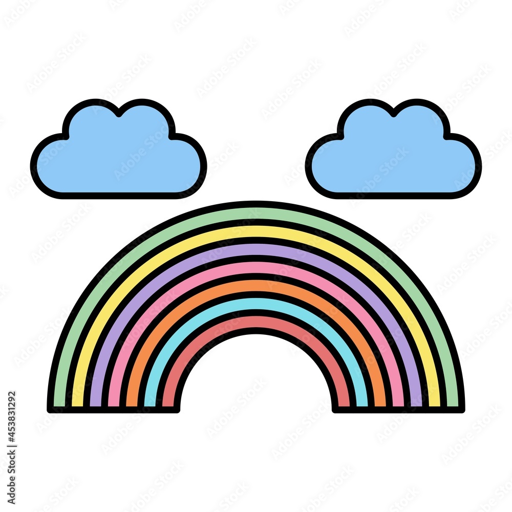 Vector Rainbow Filled Outline Icon Design Vector Rainbow Filled Outline Icon Design