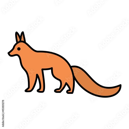 Vector Fox Filled Outline Icon Design