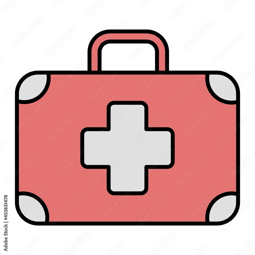 Obraz premium Vector First Aid Kit Filled Outline Icon Design