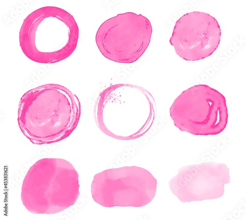 pattern pink cute spots on a white background, ball, paint