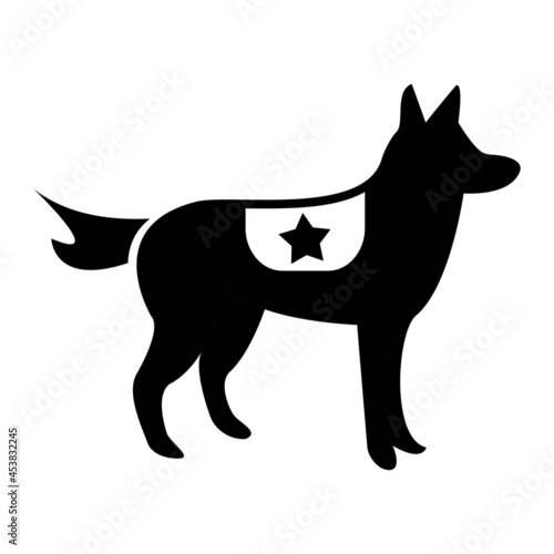 Vector Police dog Glyph Icon Design