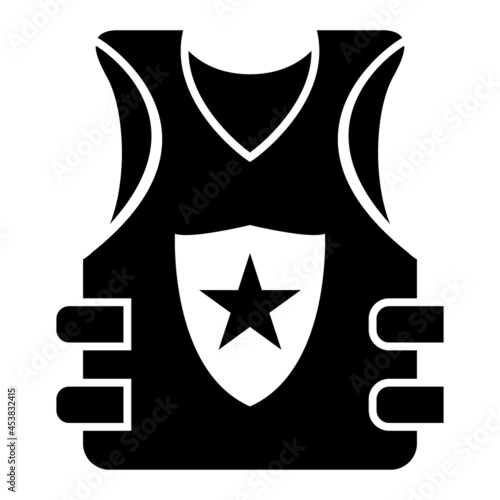 Vector Bulletproof Glyph Icon Design