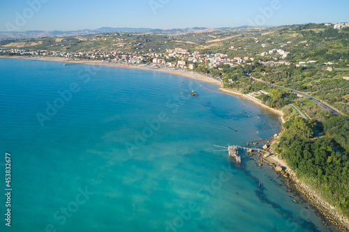 aerial view of a overflow and the coast of marina di vasto abruzzo