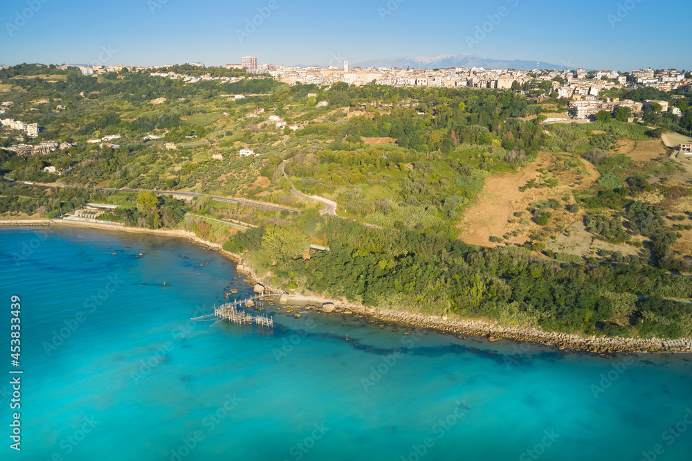 aerial view of the vasto country seen from the sea abruzzo