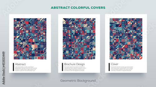 Abstract geometric design covers. Minimalistic colorful designs. Artwork poster composition in Scandinavian style with simple shape and figure. Applicable for covers  voucher  posters  flyers etc.