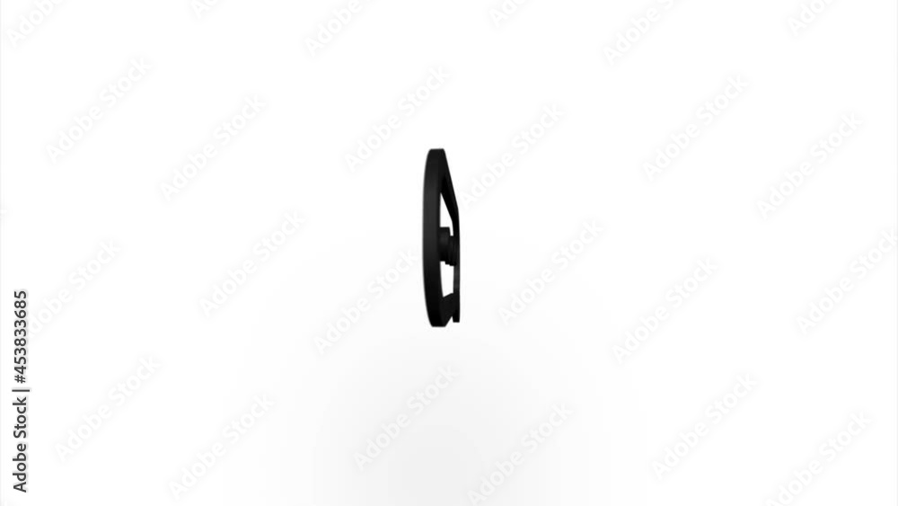 Black speech bubble icon flipping, rotation. Elegant 3d realistic light render. Seamless loop animation video Black speech bubble icon flipping, rotation. Elegant 3d realistic light render. Seamless loop animation video