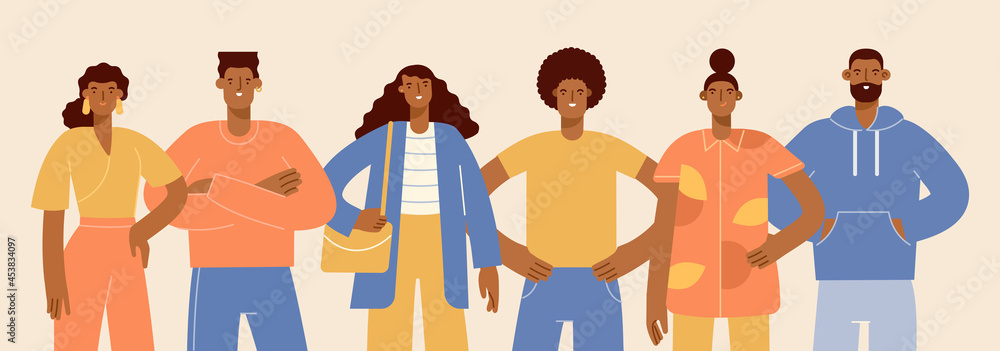 Modern African man and woman. Young people with different hairstyles in ...