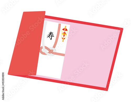 ご祝儀袋とふくさのベクターイラスト 熨斗 水引